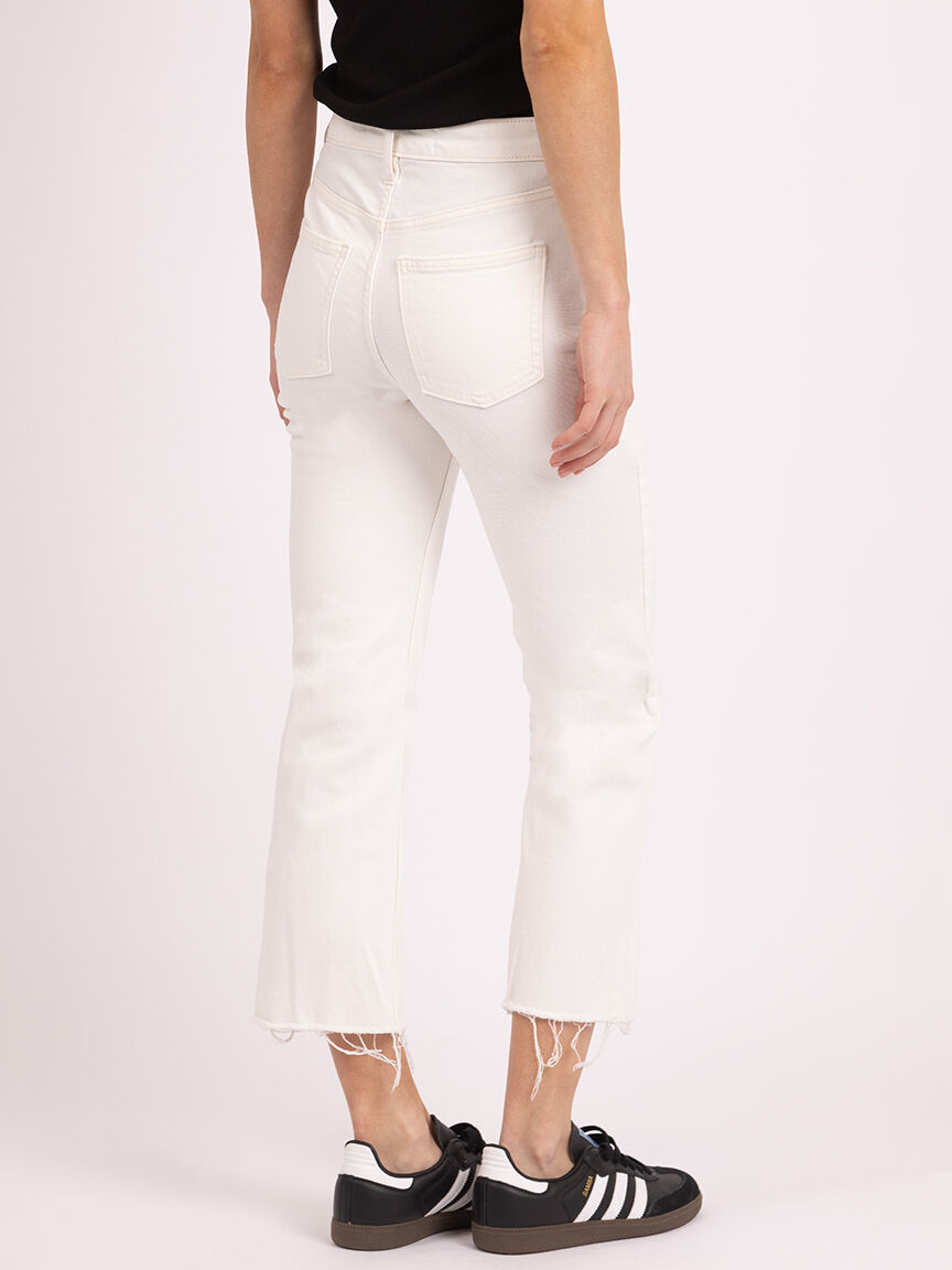cropped flare jean ecru