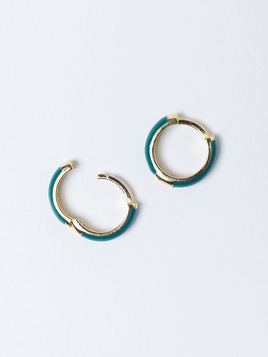 candy huggie earrings forest green