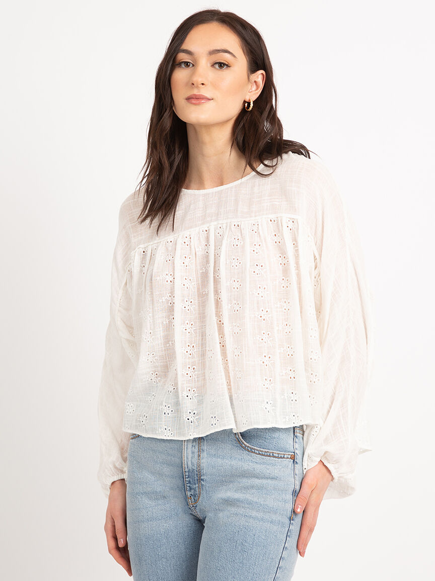irina eyelet batwing blouse Image 1