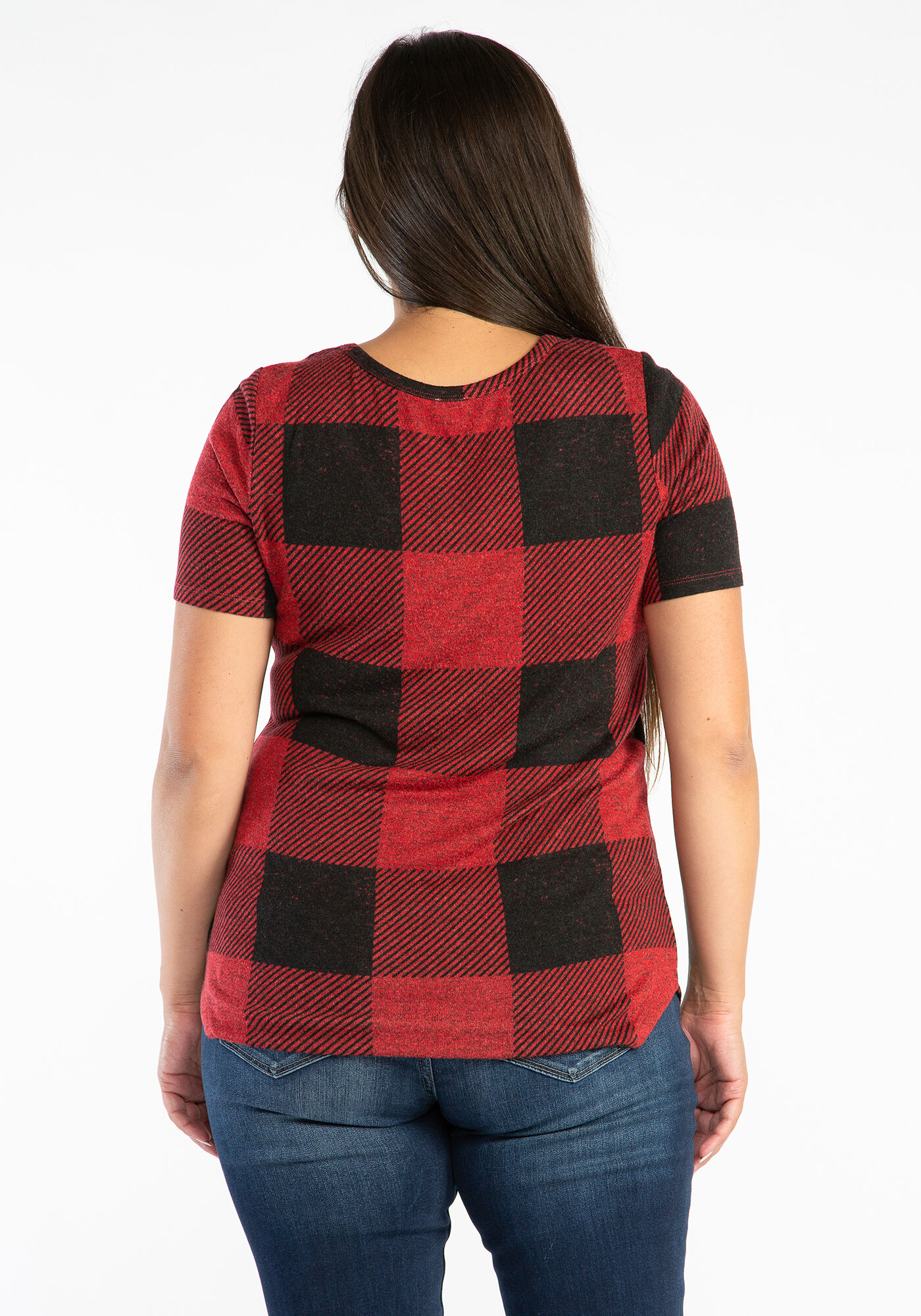 bobbie plaid scoop neck hacci tunic tee Image 2