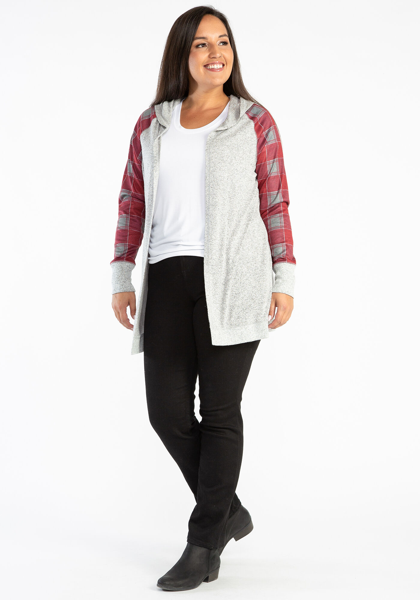 jean hooded open front long sleeve Image 3