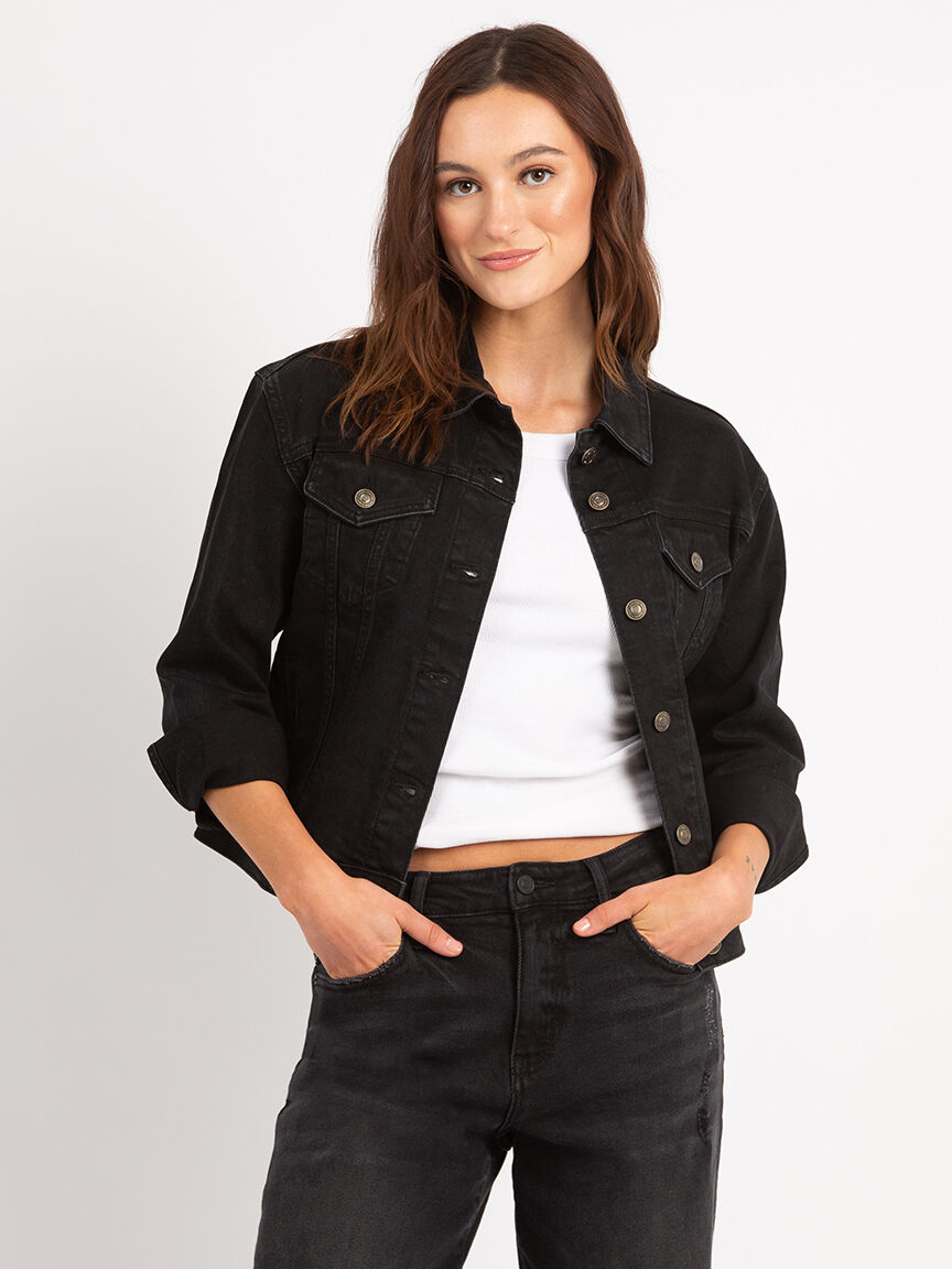 Bootlegger Nimes Black Classic Jean Jacket Size XL Black Colour