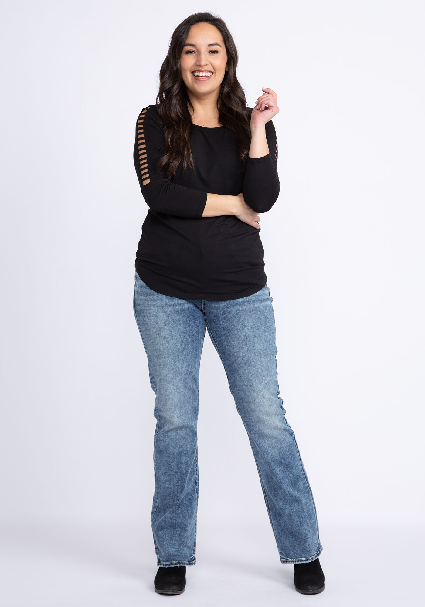 gia ladder detail 3/4 sleeve  Image 3