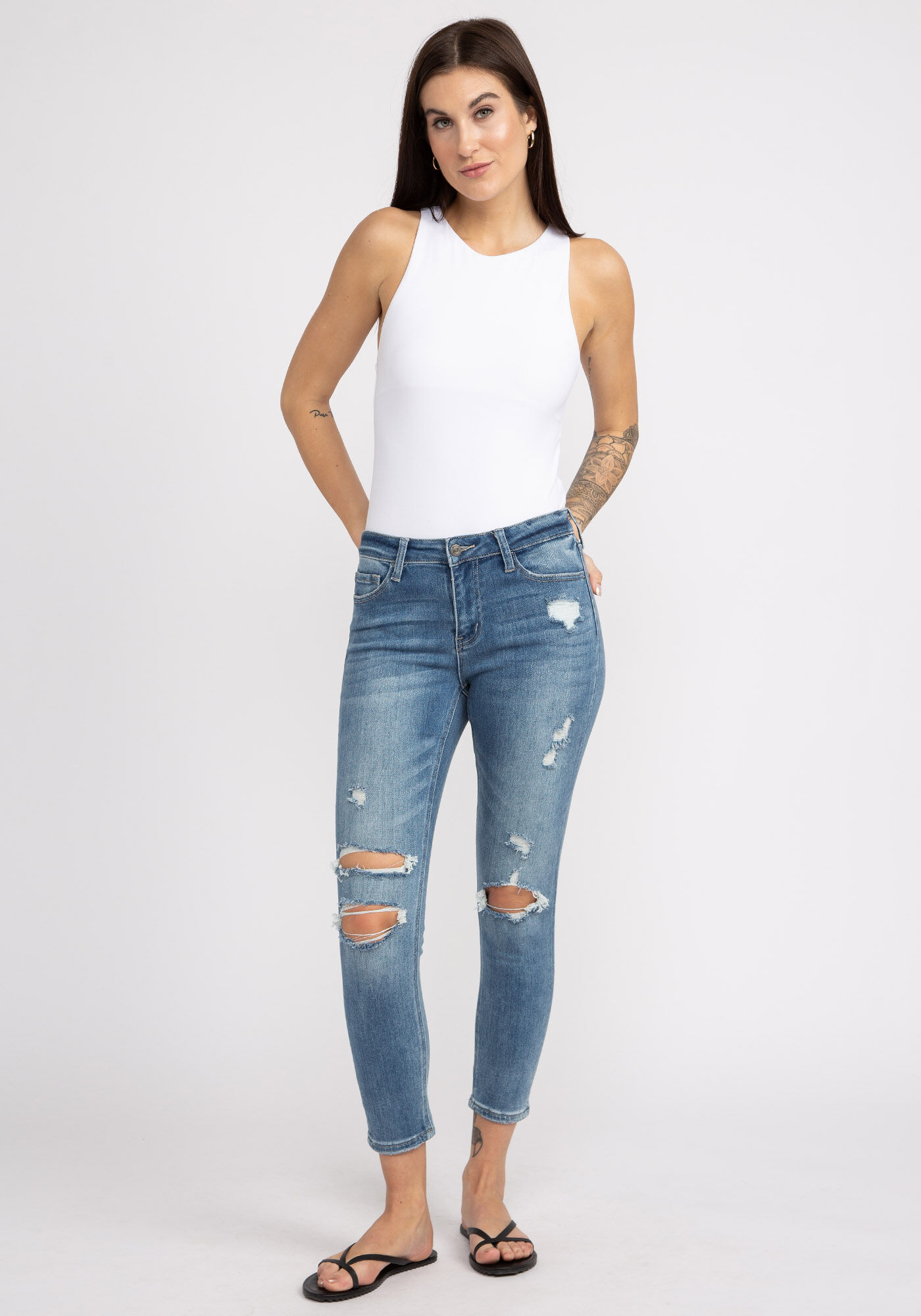 riders mid rise skinny jeans