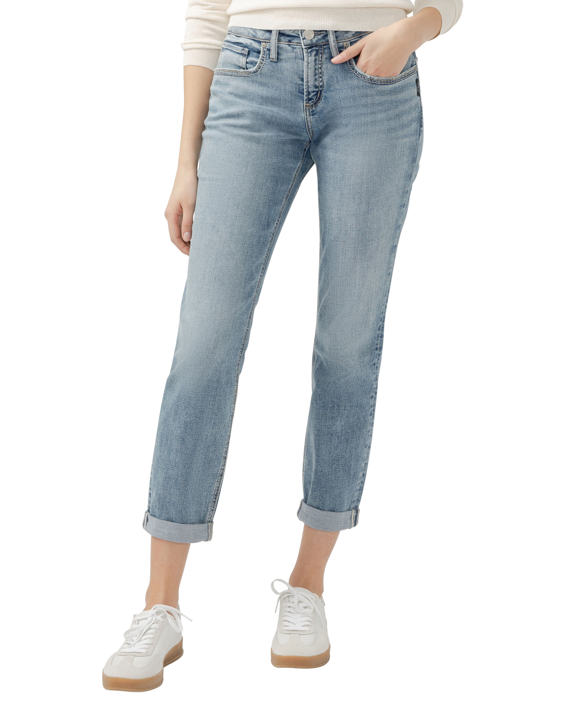 Boyfriend Slim Leg Luxe Stretch Jeans