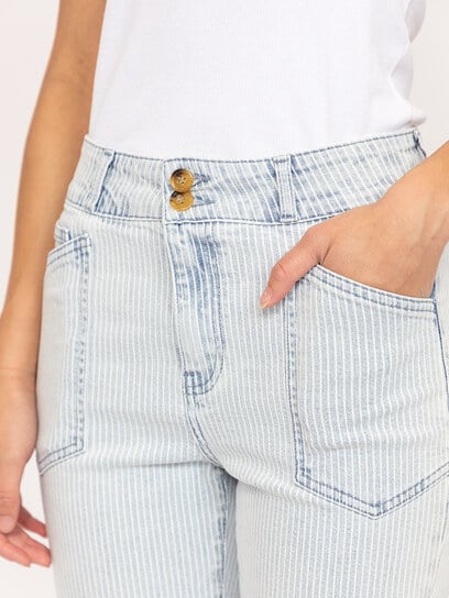 hickory stripe cropped jean light authentic hickory stripe cropped jean light authentic