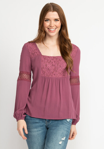 maggie square neck lace trimmed blouse Image 1