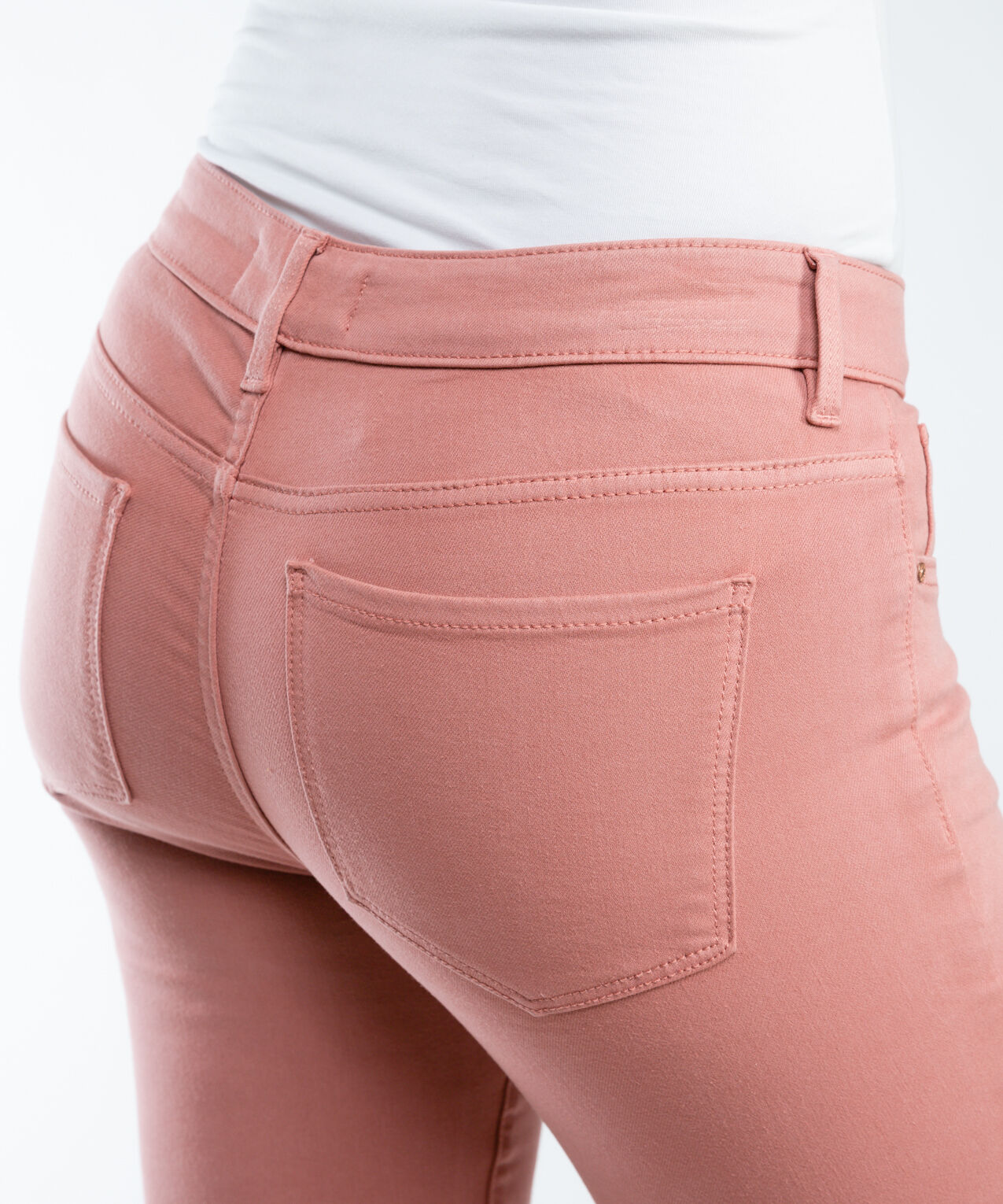 coloured mid rise skinny jeans dusty rose Image 2