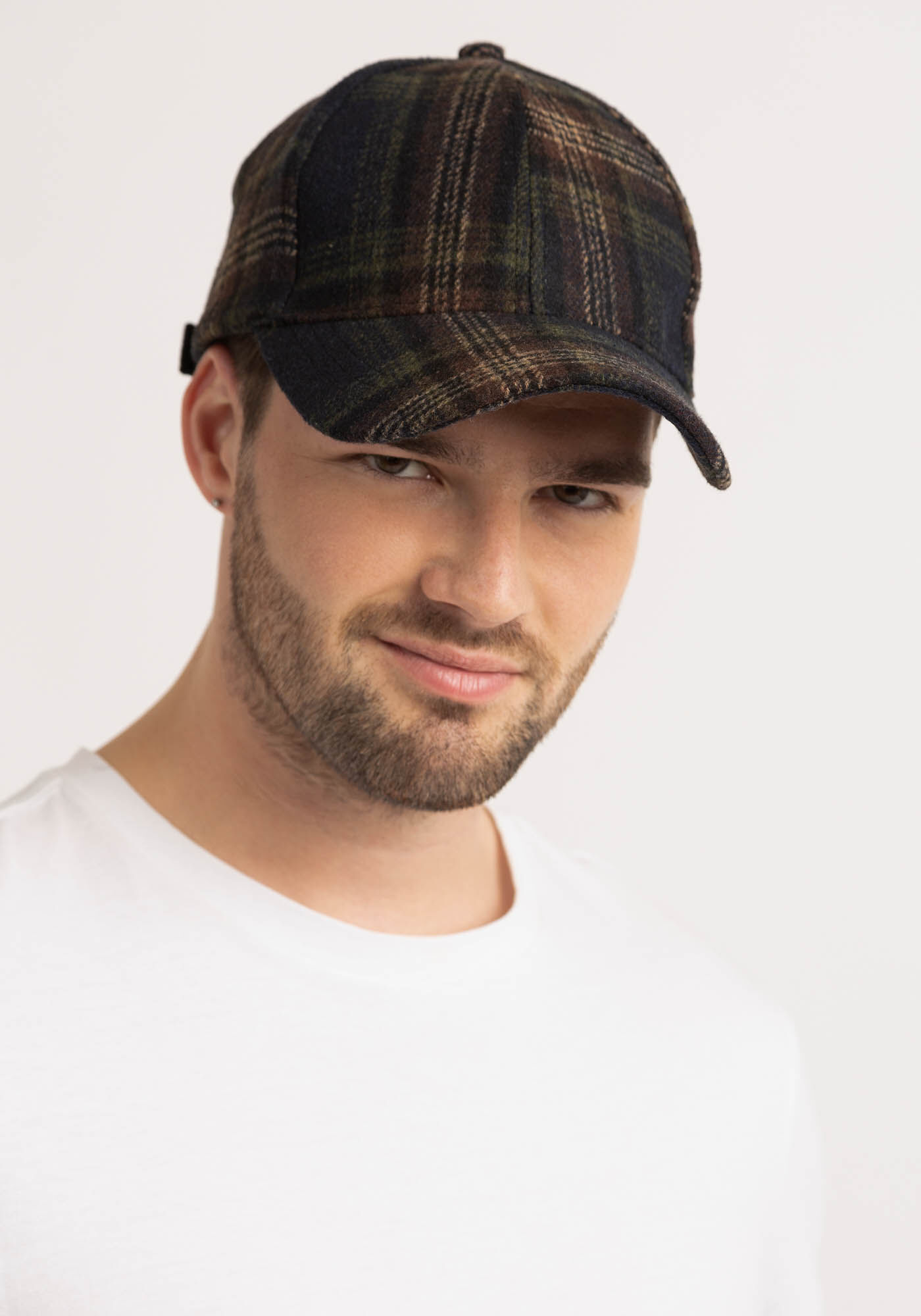 Plaid wool cap store