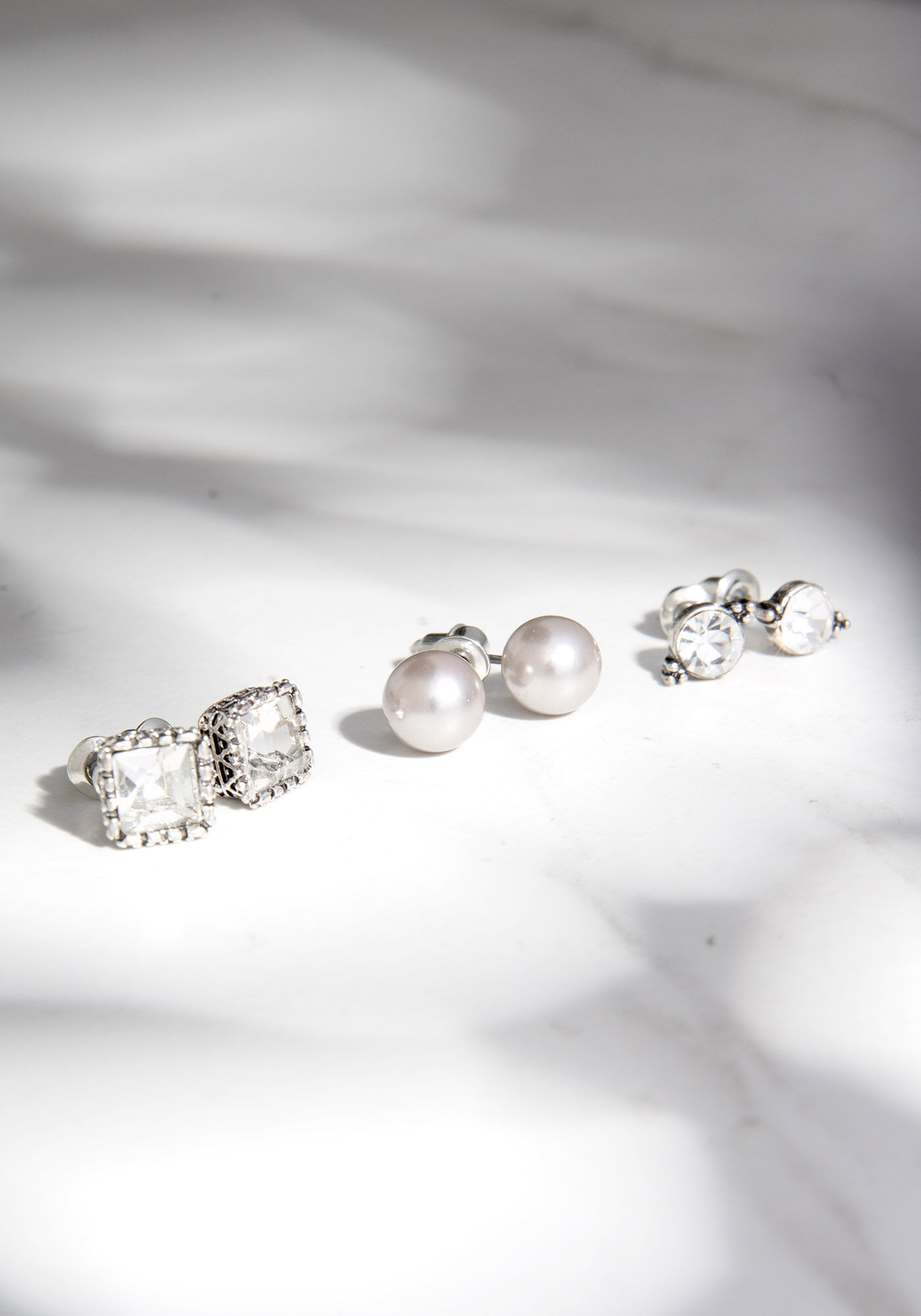 6 pack silver metal earrings Image 2