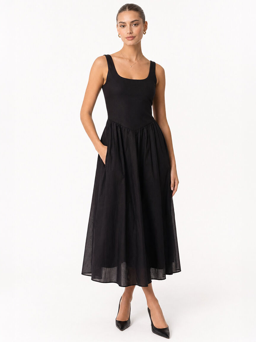 jersey voile maxi dress Image 1