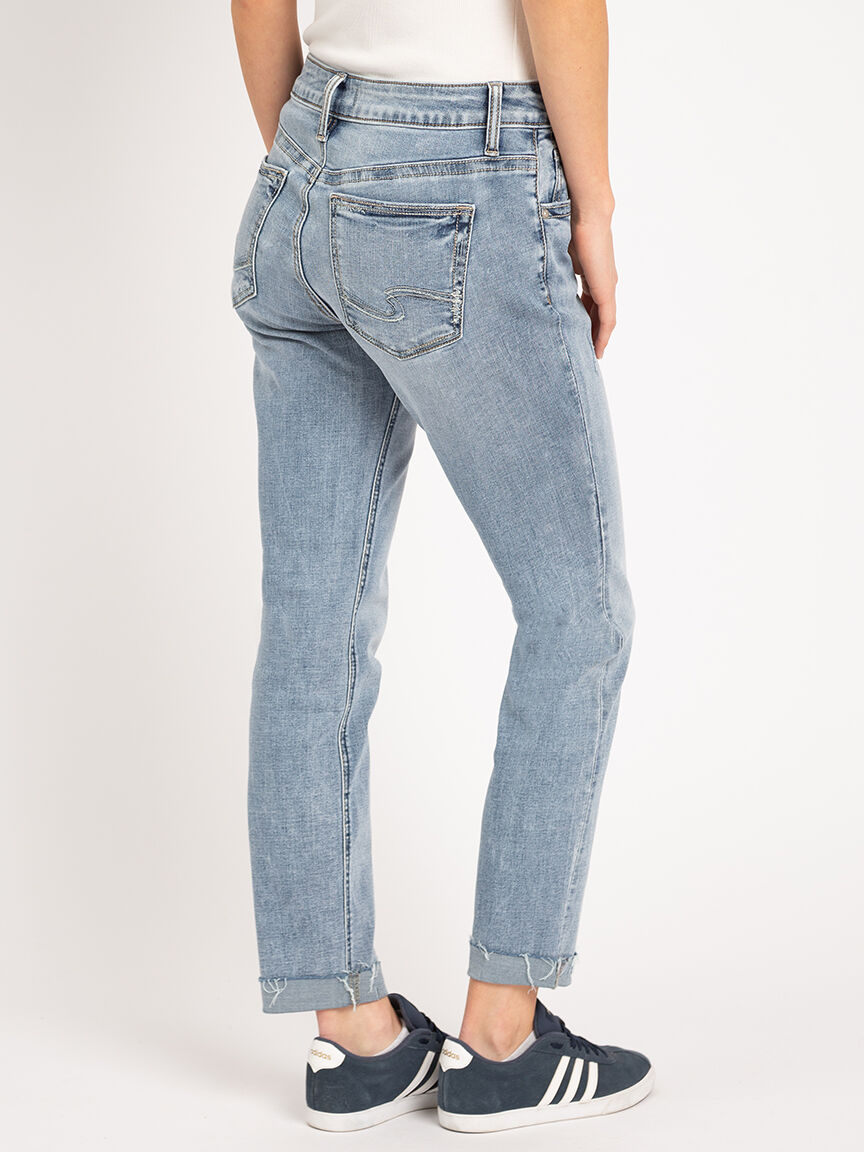 boyfriend slim leg jean SILVER