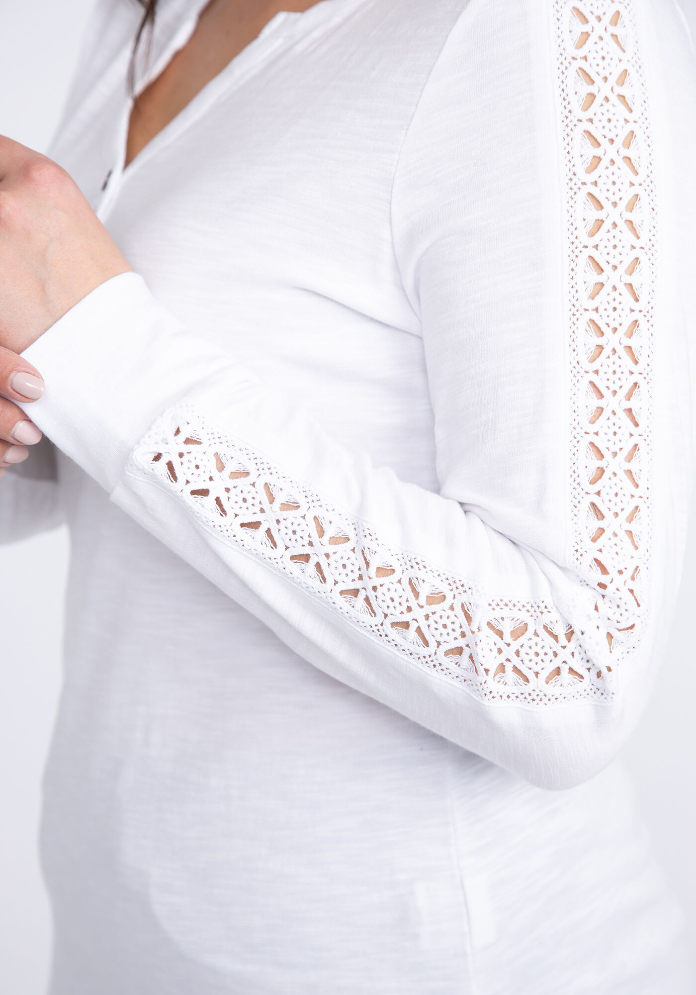 clementine crochet sleeve henley Image 6