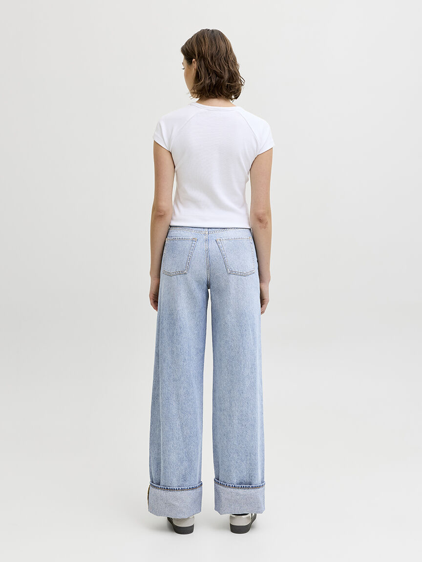 tokyo wide leg jean cuffed