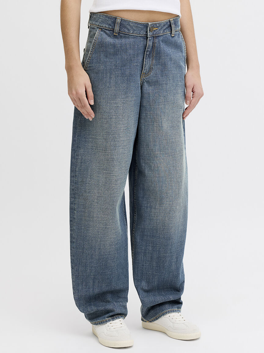 fuji barrel leg jean vintage wash
