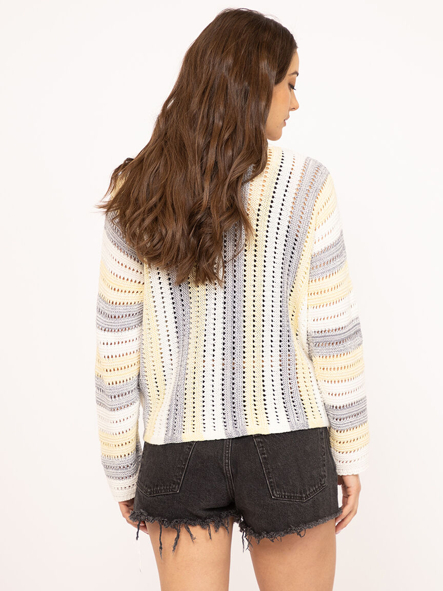 stripe crew neck sweater