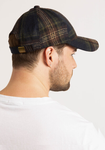 men's plaid wool blend baseball hat Image 2