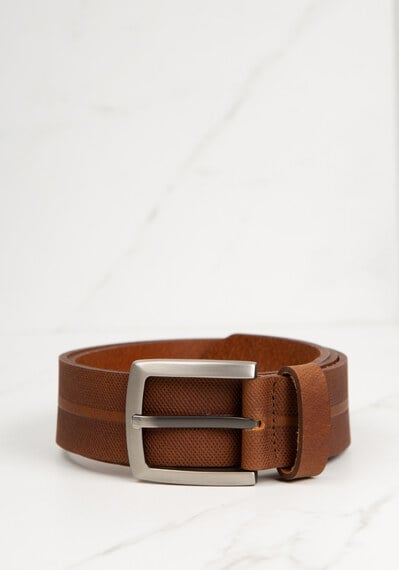 men's leather belt w embossed design Image 1