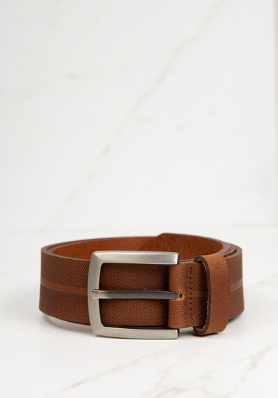 men's leather belt w embossed design Image 1