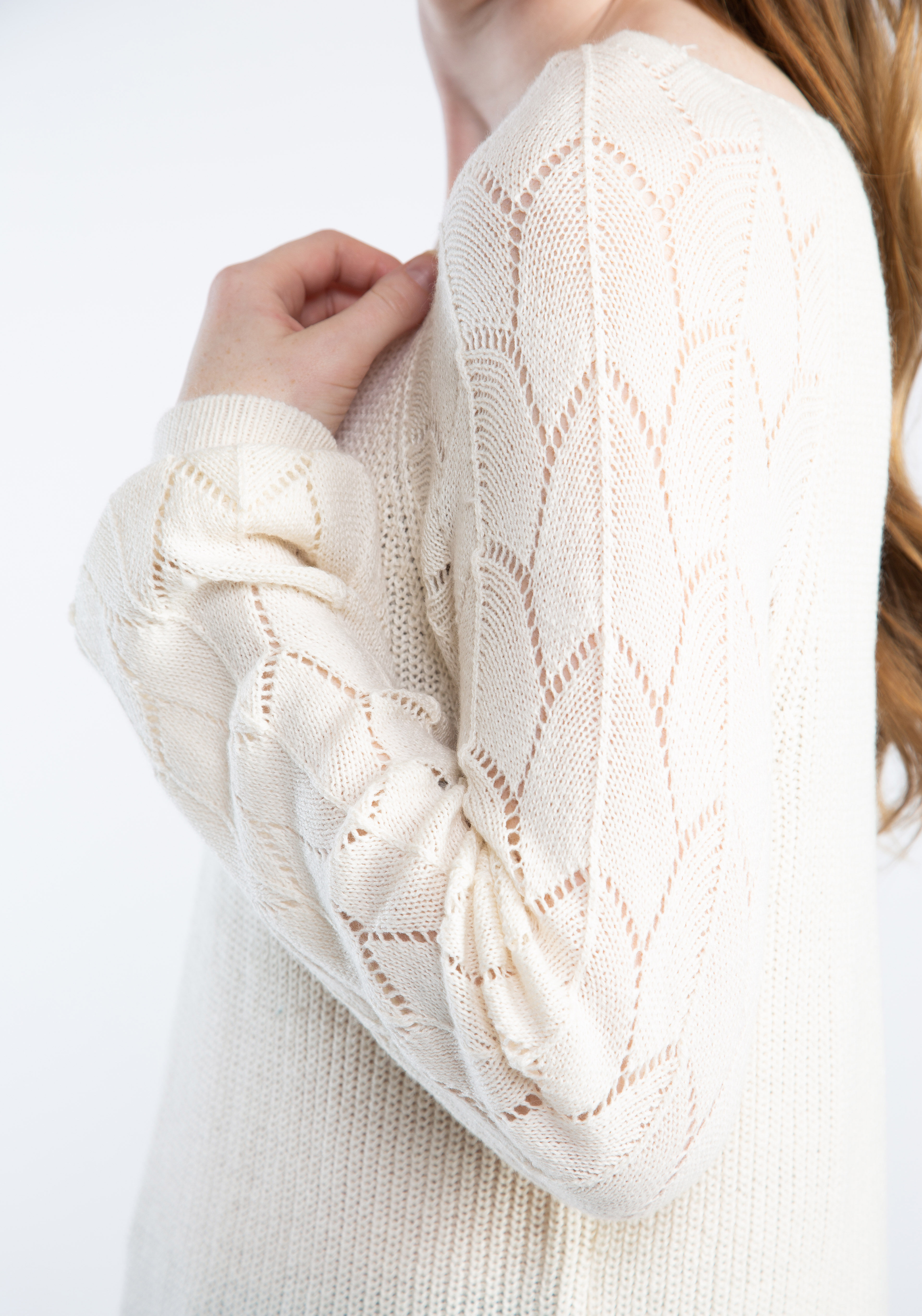 maxine v neck pointelle sleeve popover Image 5