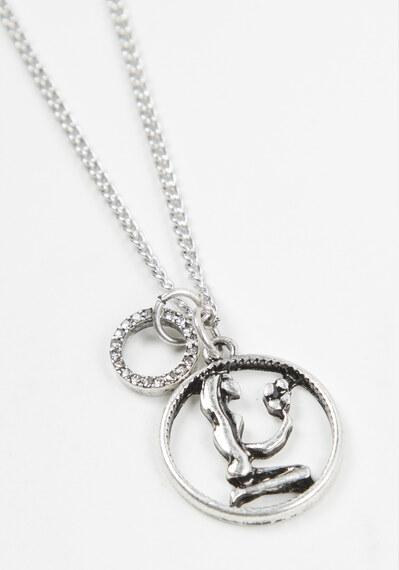 zodiac sign crystal hoop charm necklace - virgo Image 2
