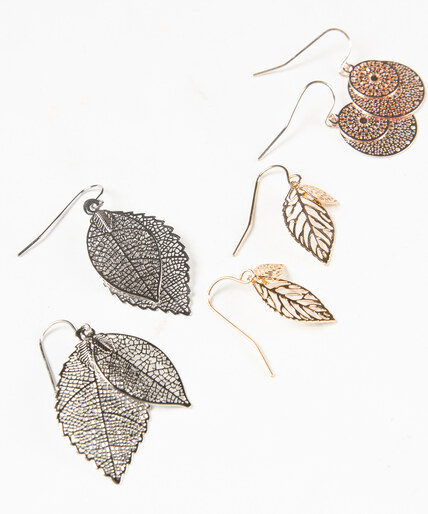 3 pack filigree leaves earrings Image 2