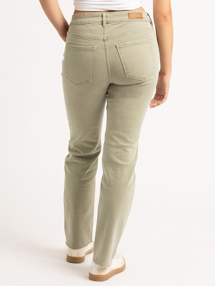 high rise straight jeans - sea glass wash Image 4