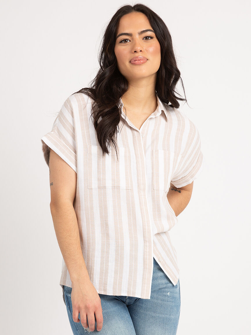 nathalie short sleeve button front shirt Image 3