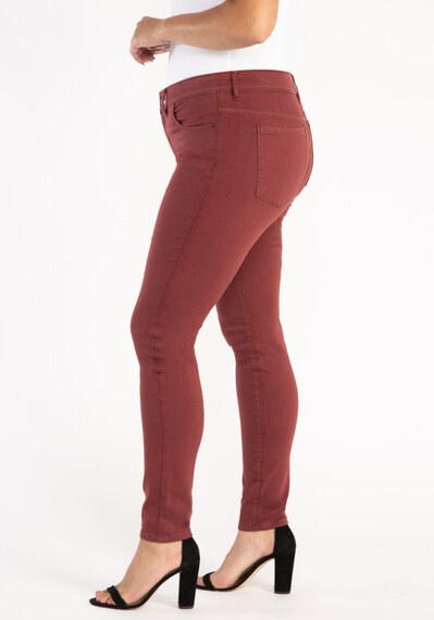 mid-rise coloured skinny jeans Image 4