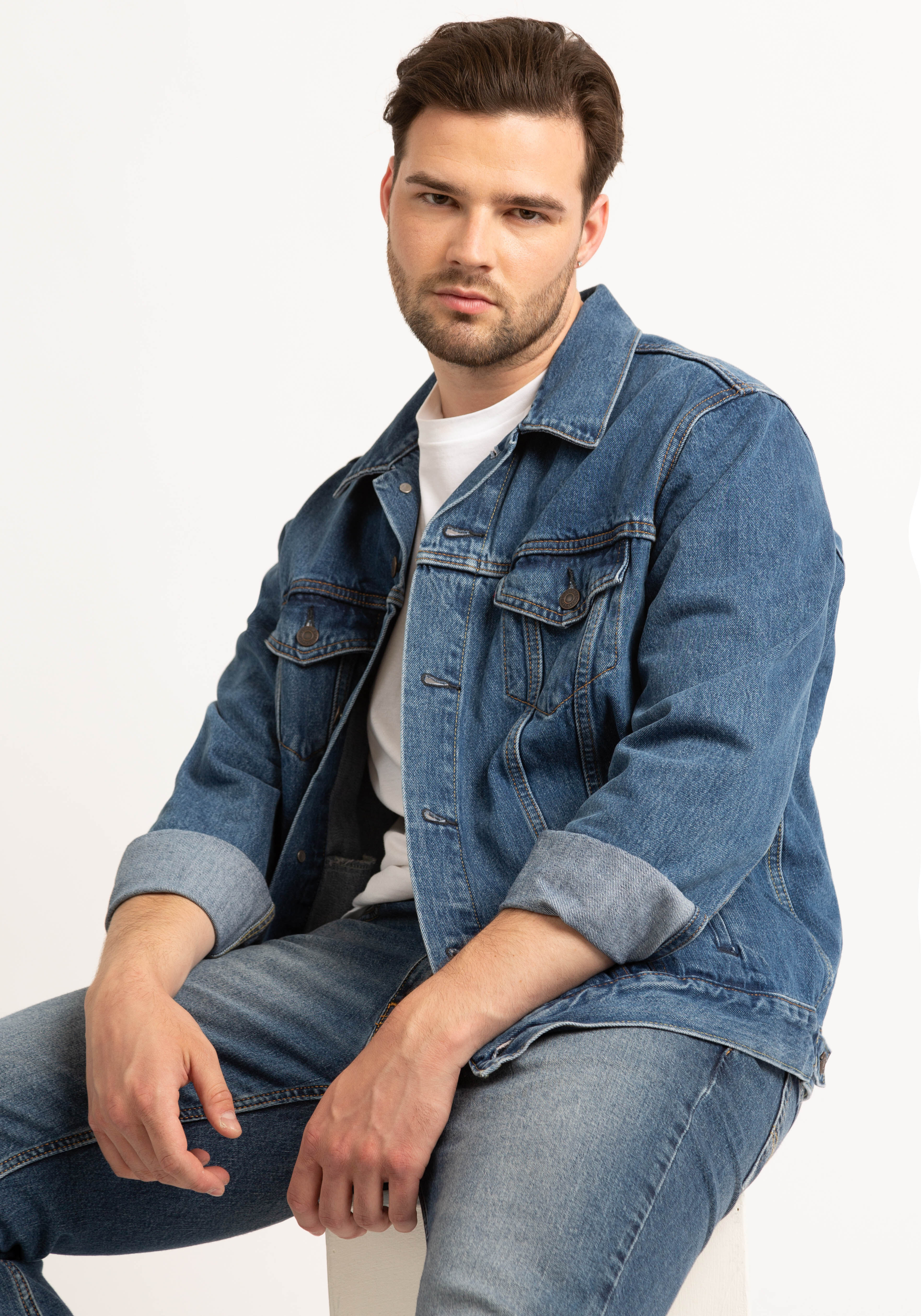 'Denim Trucker' jacket Down jacket, Parka, Casual jackets