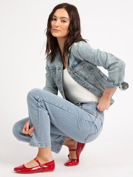 fitted jean jacket Image 4