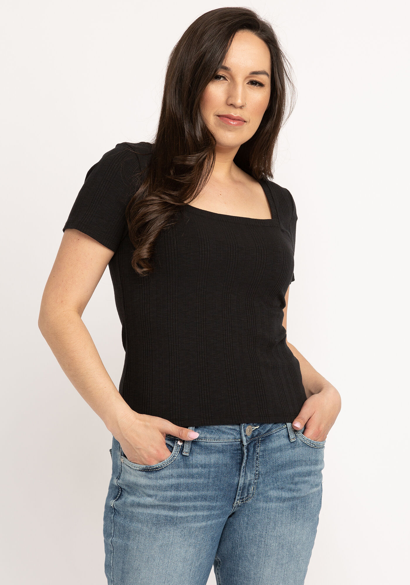 allegra square neck short sleeve top Image 2