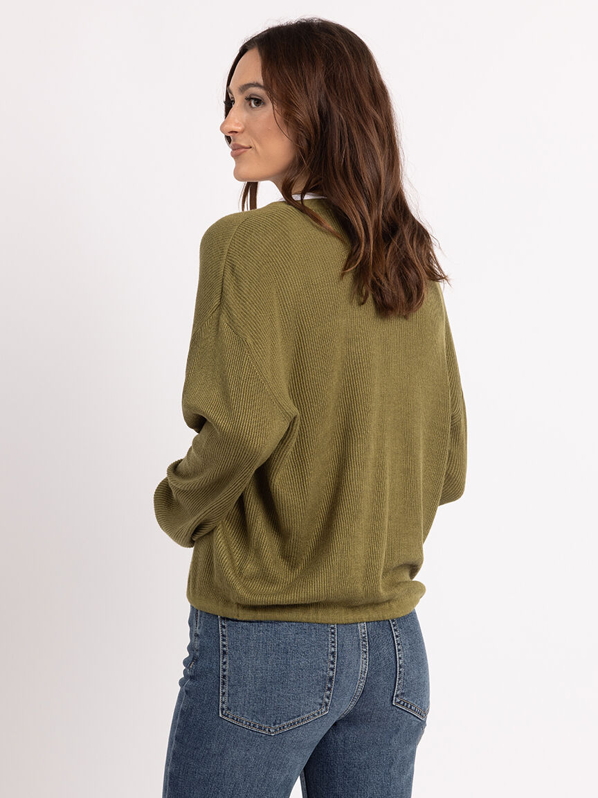aurelia v neck button front sweater Image 3