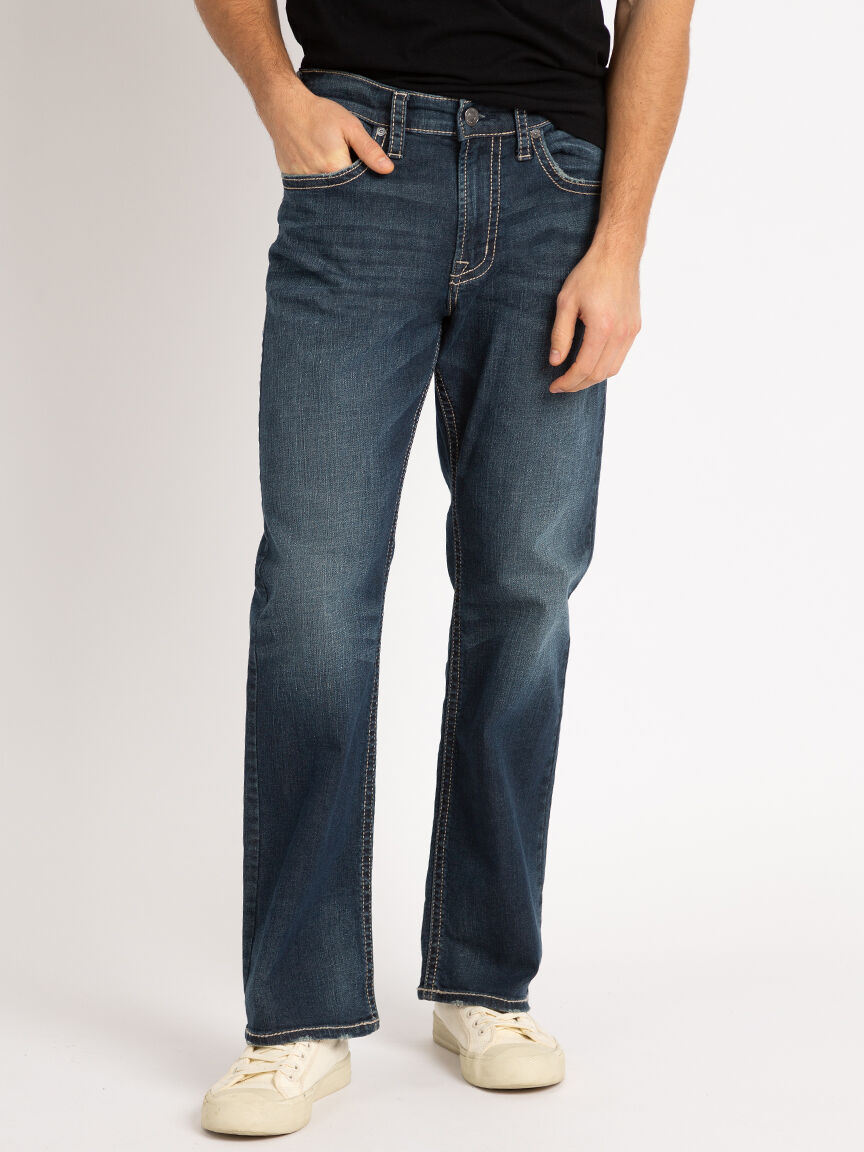 Relaxed fit straight leg jeans sales