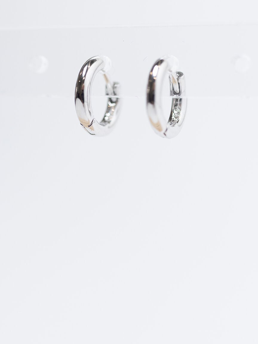 mini huggie earrings silver