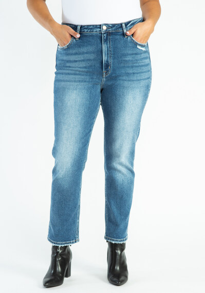 high rise slim straight jeans Image 4