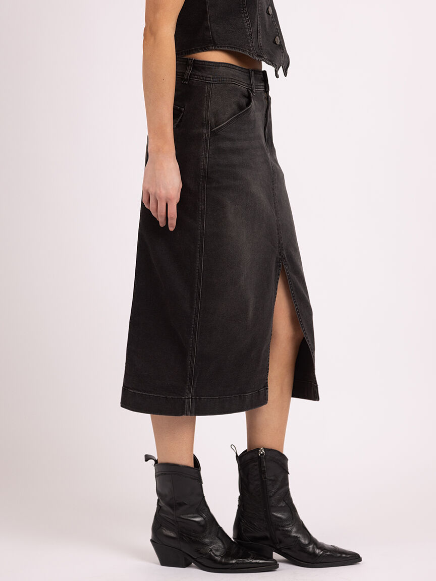 utility skirt washed black