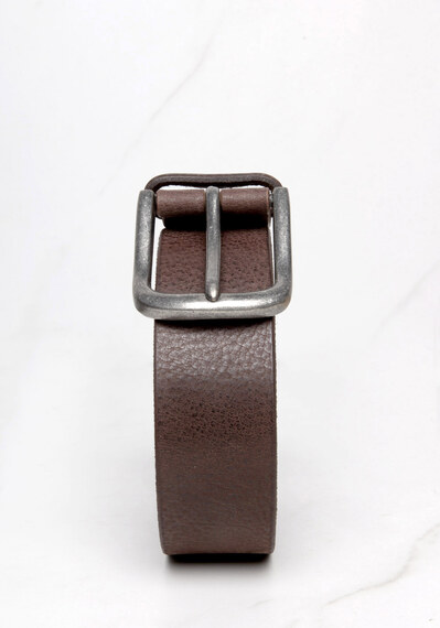 men's leather belt with stitched loop Image 2