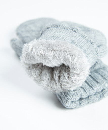 cable knit chenille mittens  Image 3