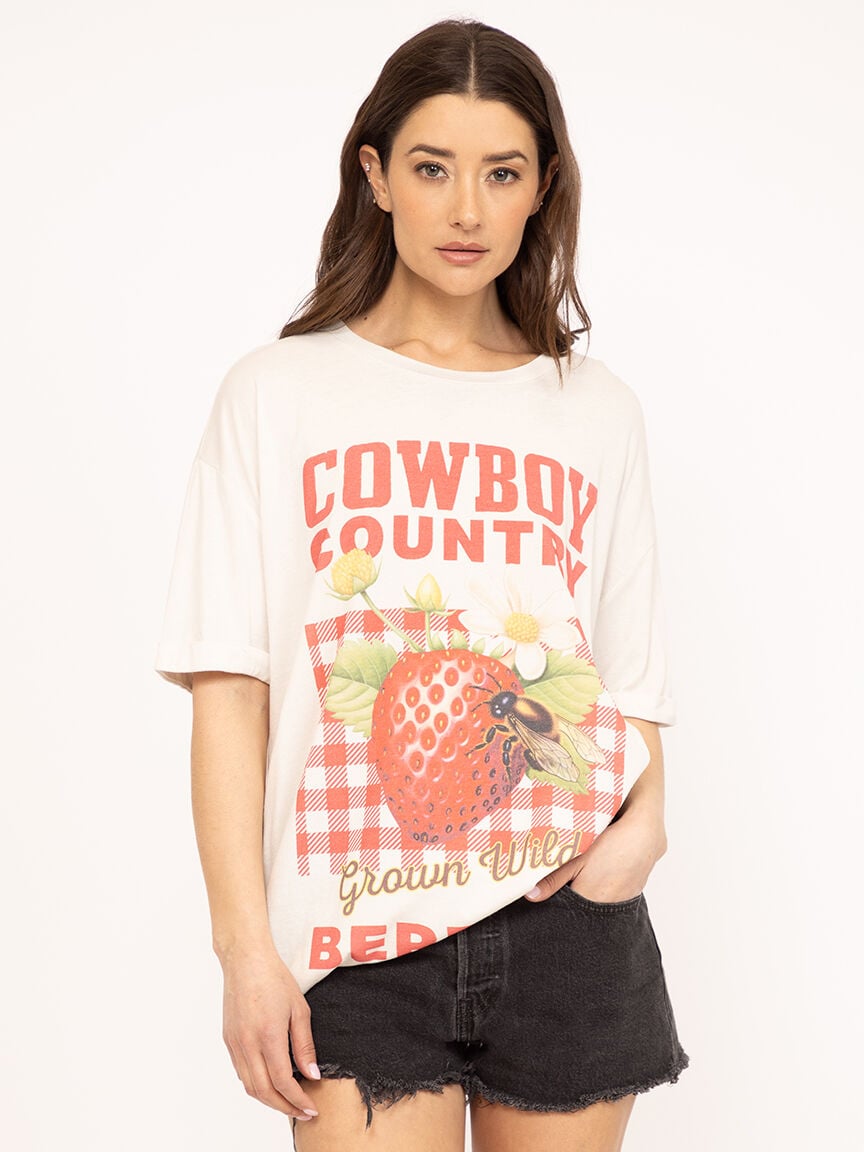 cowboy country berries oversized tee