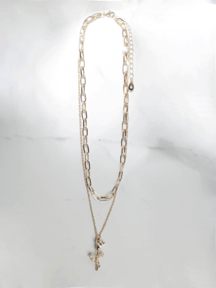 double layer rose necklace Image 2