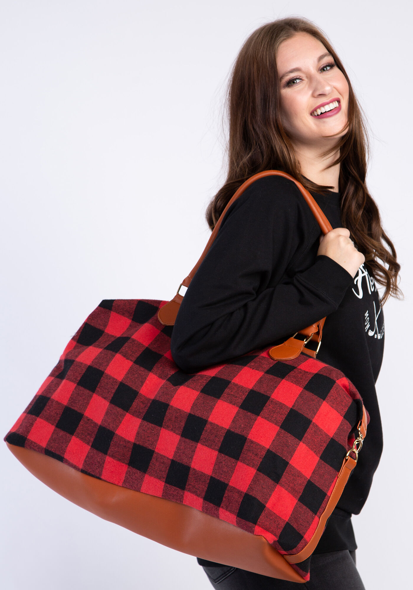 tnd buffalo plaid cotton travel bag Image 3