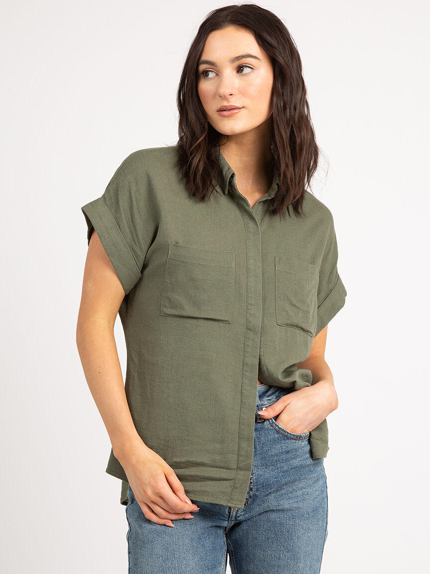 nathalie short sleeve button front shirt Image 1