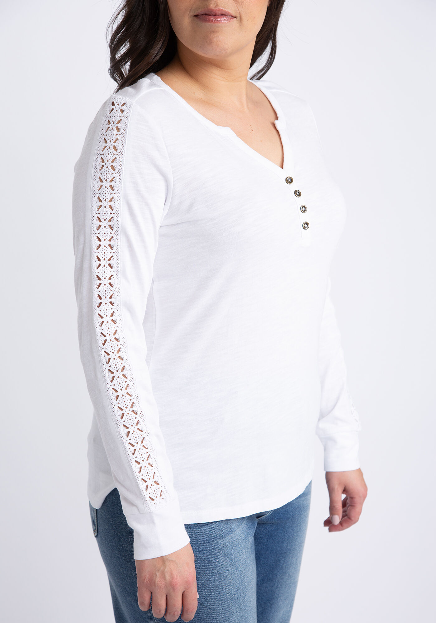 clementine crochet sleeve henley Image 4