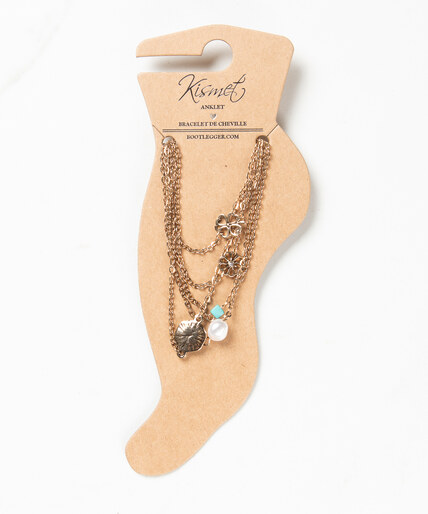 5 pack anklet gold and pearl Image 1
