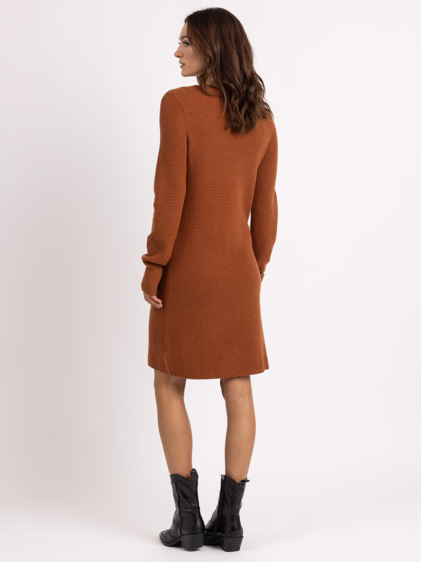 alaiya scoop neck knee length dress Image 2