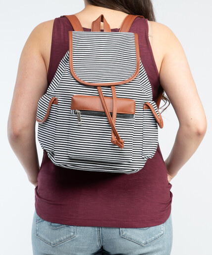 stripe canvas backpack Image 2