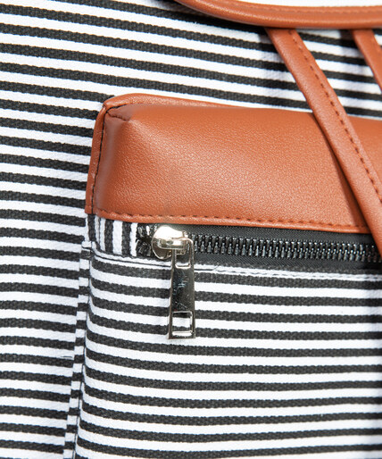 stripe canvas backpack Image 5