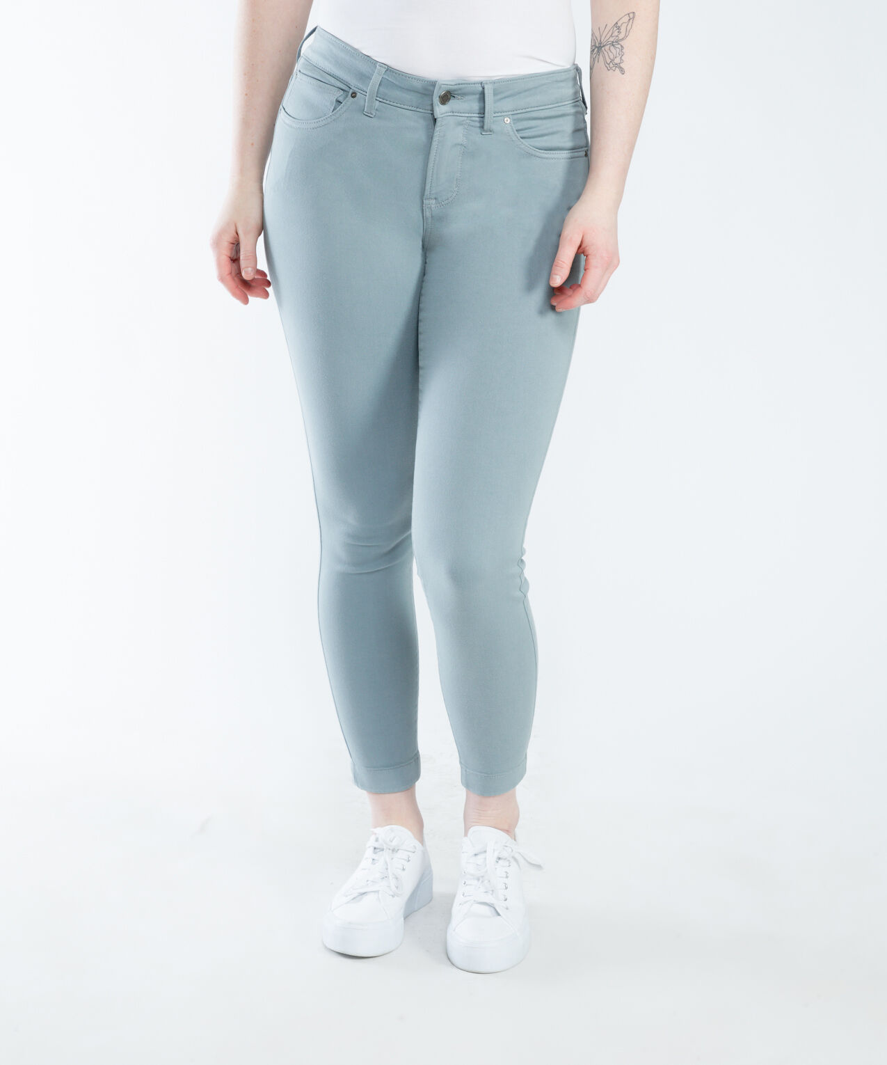 coloured mid rise skinny jeans blue mist Image 1