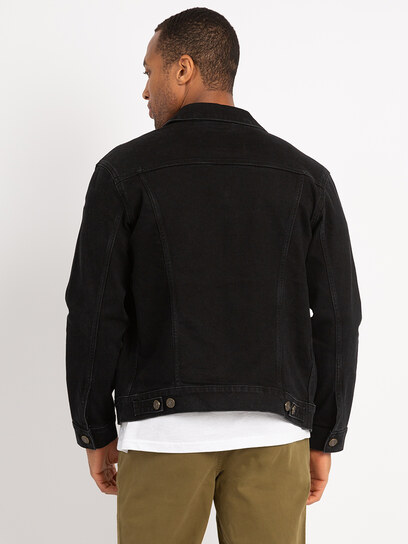 luke black denim trucker jacket luke black denim trucker jacket